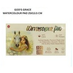 God's Grace WATERCOLOUR PAD - Cold Pressed 350GSM 18Shts 25x13.5cm